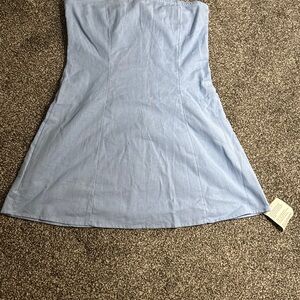 Light Blue Strapless Dress